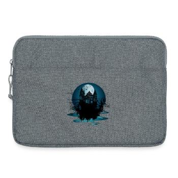 Château sombre la nuit sous la pleine lune - Sacoche pour ordinateur portable 15 pouces - gris chiné - Devant