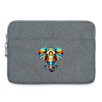 Elefant Pop Art - Laptoptasche 15" - Grau meliert - Vorne