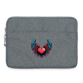 Heart with Wings - Laptop bag 15" - heather grey - Front