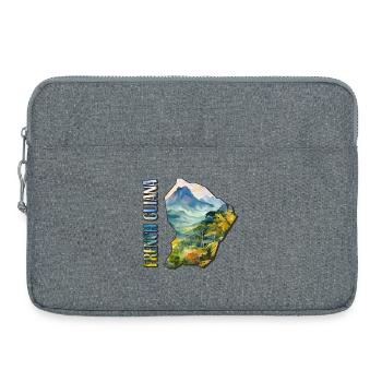 Carte à l’aquarelle Guyane française - Sacoche pour ordinateur portable 15 pouces - gris chiné - Devant