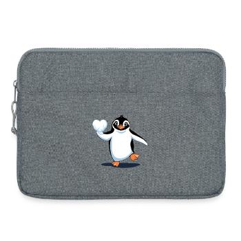 Penguin in Love - Laptop bag 15" - heather grey - Front