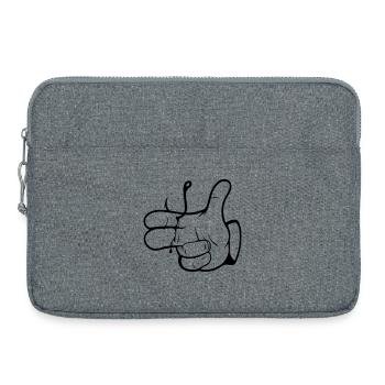 Peow Peow - Anglerhand - Nokidding-Fishing - Laptop bag 15" - heather grey - Front