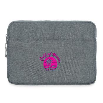 Tropisches Frühlingsgefühl mit Palmen - Laptoptasche 15" - Grau meliert - Vorne
