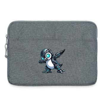 Cool Cartoon Penguin Robot Astronaut Mech Dab - Laptop bag 15" - heather grey - Front