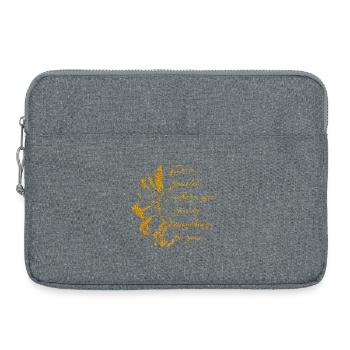 Goldene Botschaft-SEI DU mit Sonnenblume - Laptoptasche 15" - Grau meliert - Vorne