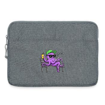 Lustiger Oktopus mit Smartphone - Laptoptasche 15" - Grau meliert - Vorne