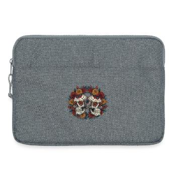 Cute Sugar Skull Dia de los Muertos Skull - Laptop bag 15" - heather grey - Front