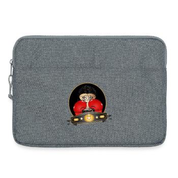 Boxing Chimpanzee – Funny Champion Motif - Laptop bag 15" - heather grey - Front