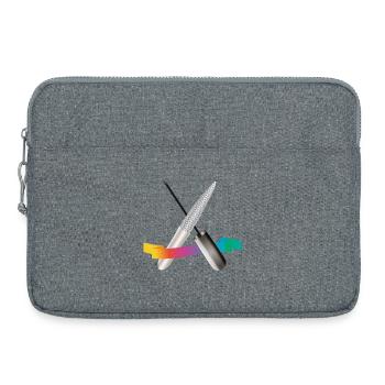 Maniküre-Werkzeuge mit Farbverlauf Illustration - Laptoptasche 15" - Grau meliert - Vorne