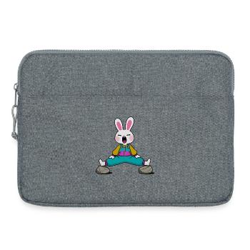 Kaninchen in Zen-Yoga-Position - Laptoptasche 15" - Grau meliert - Vorne