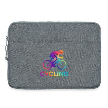 Vibrant Rainbow Cyclist Design - Laptop bag 15" - heather grey - Front