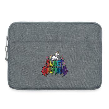 Girlfriend Unicorn Valentines Couple - Laptop bag 15" - heather grey - Front