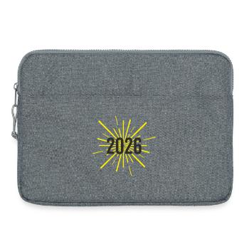 Jahresstart 2026 Raketen - Laptoptasche 15" - Grau meliert - Vorne