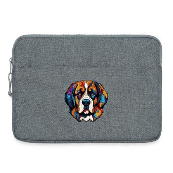 Bande dessinée de chien - Sacoche pour ordinateur portable 15 pouces - gris chiné - Devant