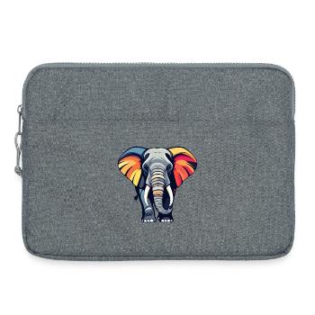 Colorful elephant with colorful ears - Laptop bag 15" - heather grey - Front