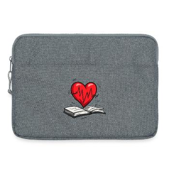 Puls-Design des schlagenden Herzens - Laptoptasche 15" - Grau meliert - Vorne