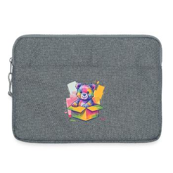 Ours arc-en-ciel dans une boîte - Sacoche pour ordinateur portable 15 pouces - gris chiné - Devant