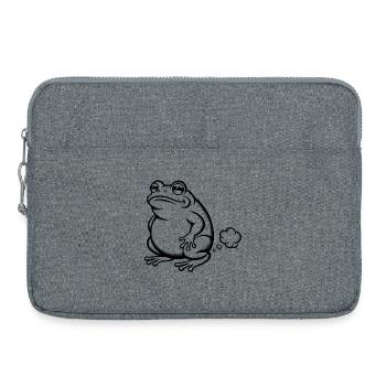 Furzender Frosch Furz Pups furzen Kröte pupsen  - Laptoptasche 15" - Grau meliert - Vorne