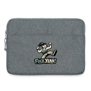Motivierte Frau / Mädchen "Fuck Yeah" - Sacoche pour ordinateur portable 15 pouces - gris chiné - Devant