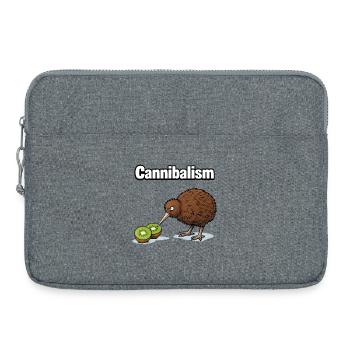 Cannibalisme – Le Kiwi à l’humour | Comique drôle - Sacoche pour ordinateur portable 15 pouces - gris chiné - Devant