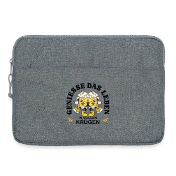 Enjoy Life – Funny Beer Saying Retro - Laptop bag 15" - heather grey - Front