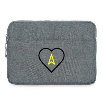 Heart with arrow direction - Laptop bag 15" - heather grey - Front