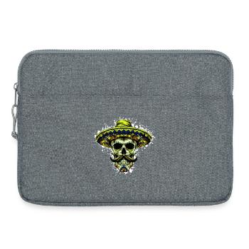 Mexikaner Totenkopf - Laptoptasche 15" - Grau meliert - Vorne