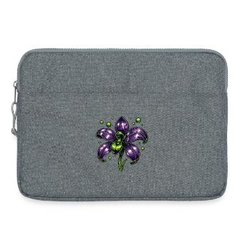 Purple Orchid Flower Botany - Laptop bag 15" - heather grey - Front