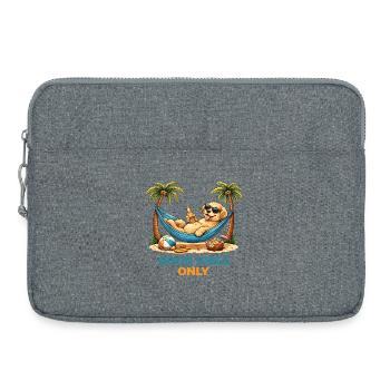 Pup in Hammock – Chill Mode - Laptop bag 15" - heather grey - Front