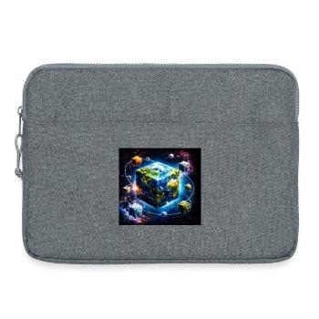 Earth Cube in Space - Laptop bag 15" - heather grey - Front