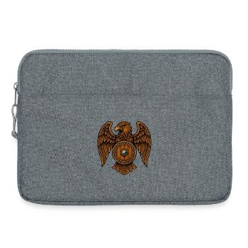 Blason en bois de l’aigle - Sacoche pour ordinateur portable 15 pouces - gris chiné - Devant
