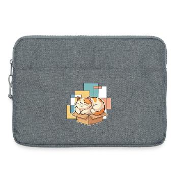 Le bonheur du chat dans une boîte - Sacoche pour ordinateur portable 15 pouces - gris chiné - Devant