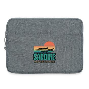 retro sardine - sardines funny - Laptop bag 15" - heather grey - Front