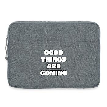 Good things are coming  - Laptop bag 15" - heather grey - Front