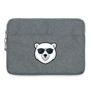 Ourson polaire lunettes noires - Sacoche pour ordinateur portable 15 pouces - gris chiné - Devant