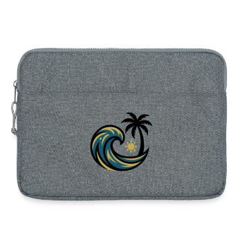 Welle Palme Surfen Strandurlaub Beachclub - Laptoptasche 15" - Grau meliert - Vorne