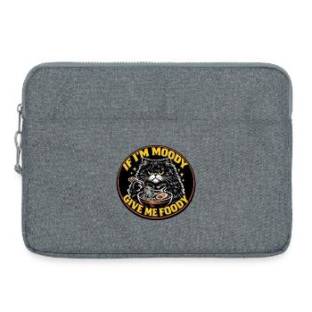 Mood Cat Ramen Dit Cadeau de la nourriture - Sacoche pour ordinateur portable 15 pouces - gris chiné - Devant