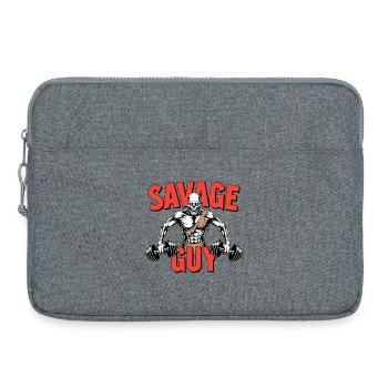 Savage Gym Skelett Bodybuilding - Laptoptasche 15" - Grau meliert - Vorne