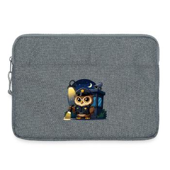 Night Watchman Owl Policeman - Laptop bag 15" - heather grey - Front