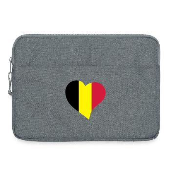 Coeur belge - Sacoche pour ordinateur portable 15 pouces - gris chiné - Devant