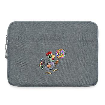 Poulet aux sucettes - coq - poule - sucette - nourriture - Sacoche pour ordinateur portable 15 pouces - gris chiné - Devant