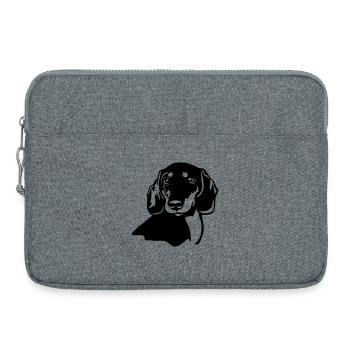 Dachshund head - Laptop bag 15" - heather grey - Front