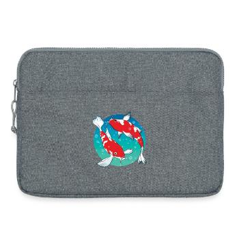 Carpe Koi | Poisson Rouge d'Ornement Japonais - Sacoche pour ordinateur portable 15 pouces - gris chiné - Devant