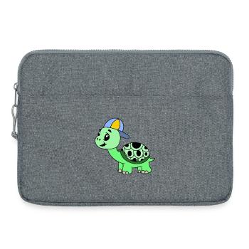 Kuschelige Schildkröte mit Cap - Laptoptasche 15" - Grau meliert - Vorne