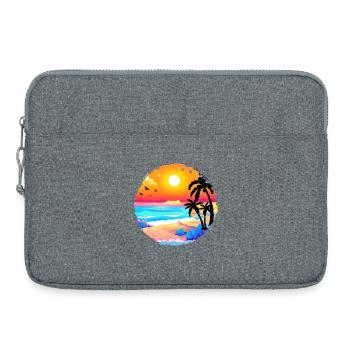 Summer Sunset Beach Watercolor - Laptop bag 15" - heather grey - Front