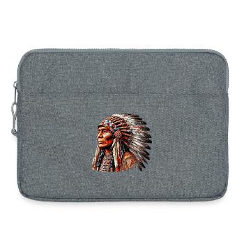 Amérindien Peau rouge d’Amérique - Sacoche pour ordinateur portable 15 pouces - gris chiné - Devant