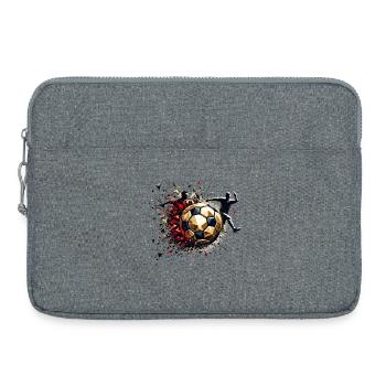 joueurs de soccer dynamiques jouant au soccer - Sacoche pour ordinateur portable 15 pouces - gris chiné - Devant