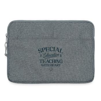Éducation spécialisée - Enseigner avec le cœur - Sacoche pour ordinateur portable 15 pouces - gris chiné - Devant