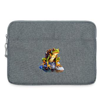 Grenouille Alpiniste / Grenouilles de randonnée - Sacoche pour ordinateur portable 15 pouces - gris chiné - Devant