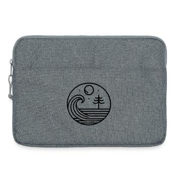 Natur im Einklang – Welle und Mond im Kreislauf - Laptoptasche 15" - Grau meliert - Vorne